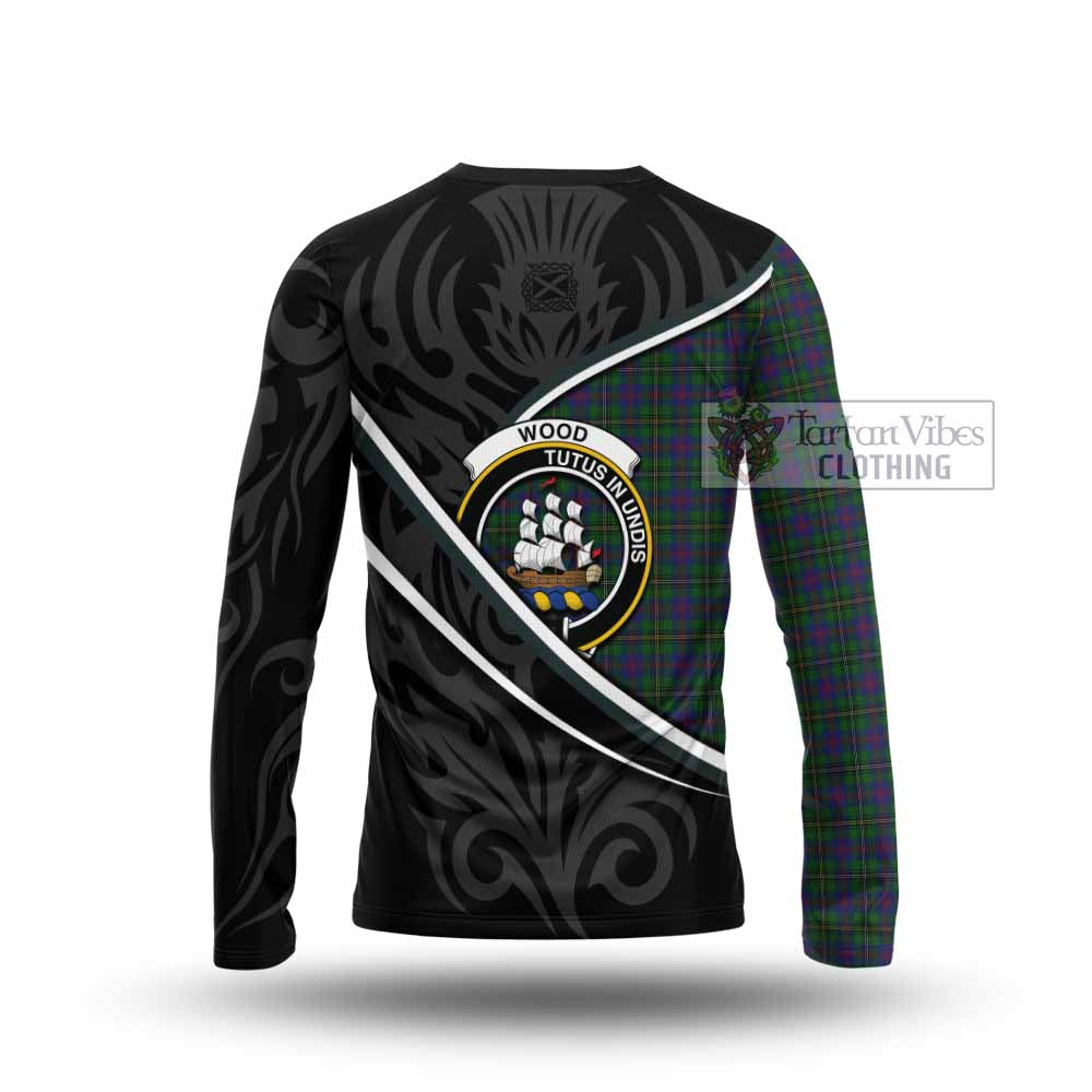 Wood Tartan Family Crest Long Sleeve T-Shirt Celtic Scottish Thistle Floral - Tartan Vibes Clothing