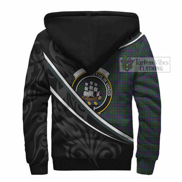 Wood Tartan Family Crest Sherpa Hoodie Celtic Scottish Thistle Floral