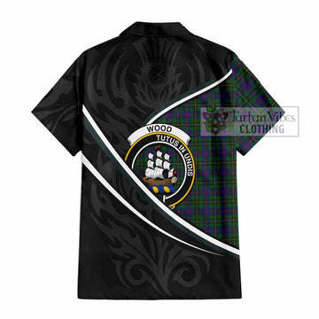 Wood Tartan Family Crest Hawaiian Shirt Celtic Scottish Thistle Floral