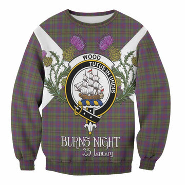 Wood Tartan Family Crest Sweatshirt Scottish Burns Night Thistle Floral