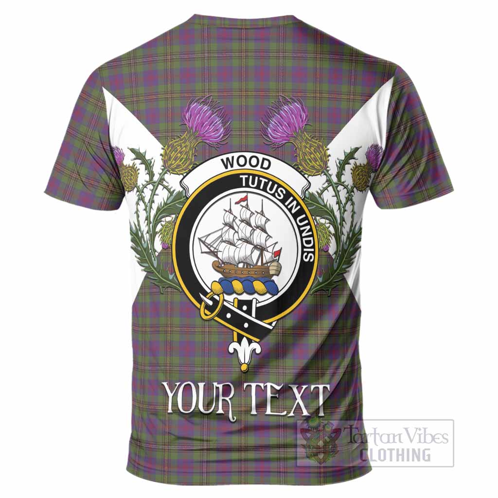 Wood Tartan Family Crest T-Shirt Scottish Burns Night Thistle Floral