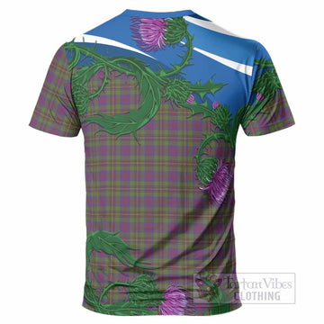 Wood Tartan Family Crest T-Shirt Thistle in Minimalism