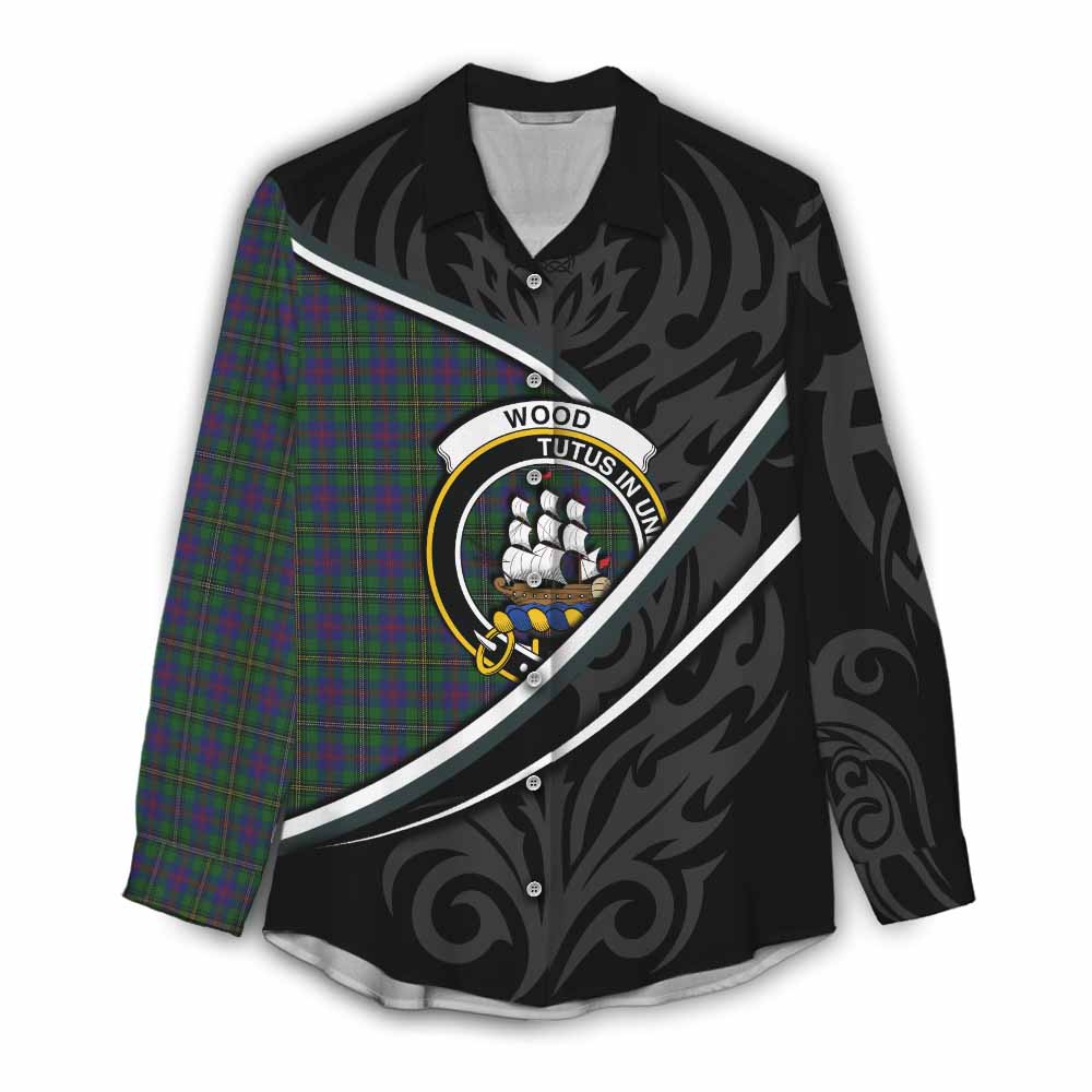 Wood Tartan Family Crest Women Casual Shirt Celtic Scottish Thistle Floral - Tartan Vibes Clothing