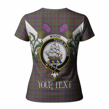 Wood Tartan Family Crest Women T shirt Scottish Burns Night Thistle Floral