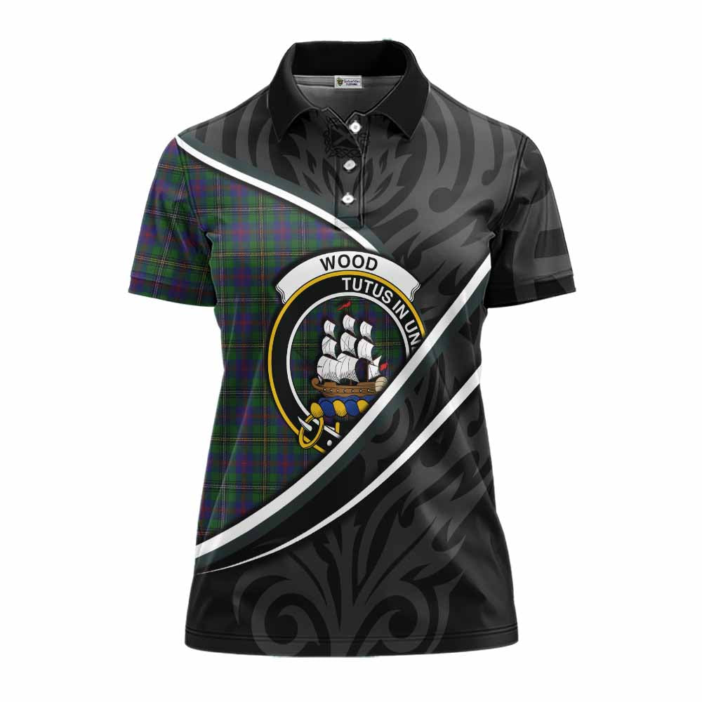 Wood Tartan Family Crest Women's Polo Shirt Celtic Scottish Thistle Floral - Tartan Vibes Clothing