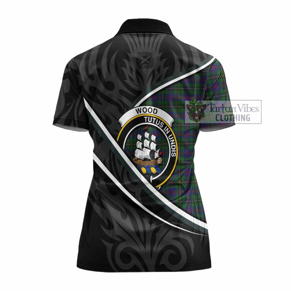 Wood Tartan Family Crest Women's Polo Shirt Celtic Scottish Thistle Floral - Tartan Vibes Clothing