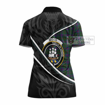 Wood Tartan Family Crest Women's Polo Shirt Celtic Scottish Thistle Floral - Tartan Vibes Clothing