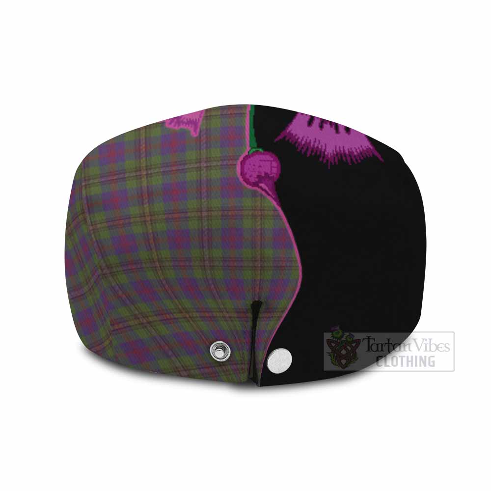Wood Tartan Flat Cap, Jeff Cap Traditional Scottish Thistle