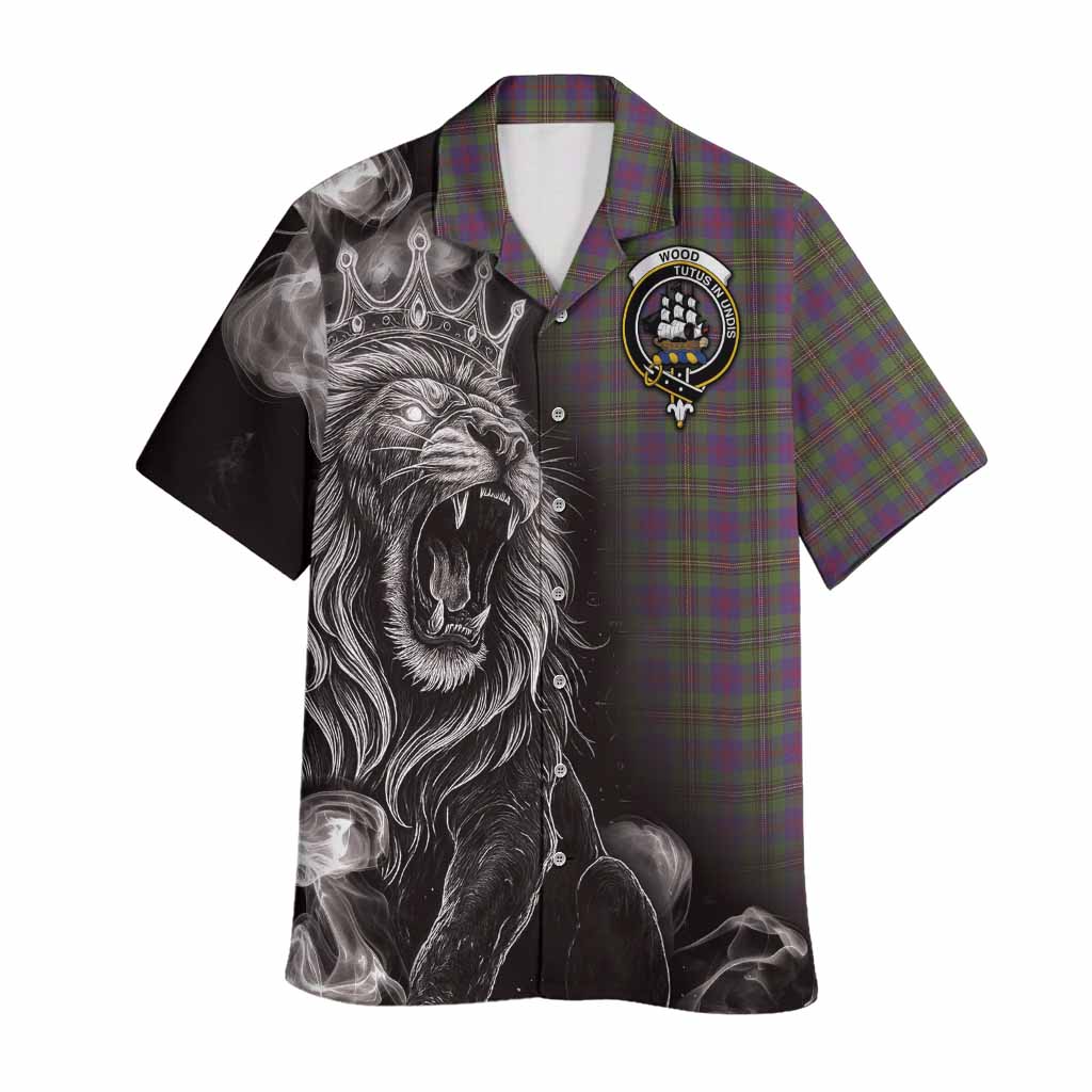 Wood Tartan Hawaiian Shirt Roaring Lion Heritage