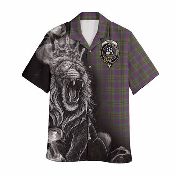Wood Tartan Hawaiian Shirt Roaring Lion Heritage