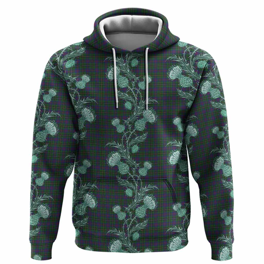 Wood Tartan Hoodie Seamless Scottish Thistle Flowers