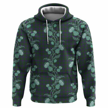 Wood Tartan Hoodie Seamless Scottish Thistle Flowers