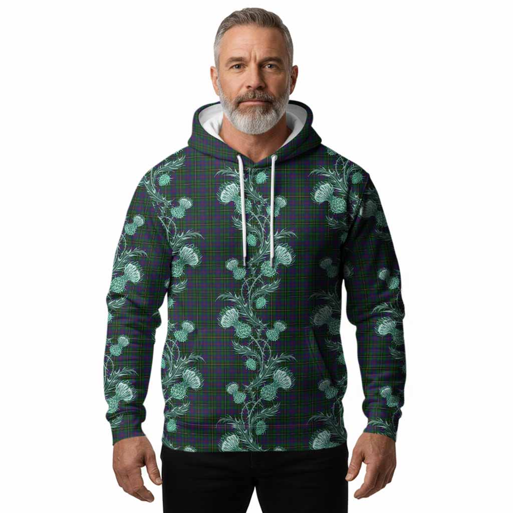 Wood Tartan Hoodie Seamless Scottish Thistle Flowers