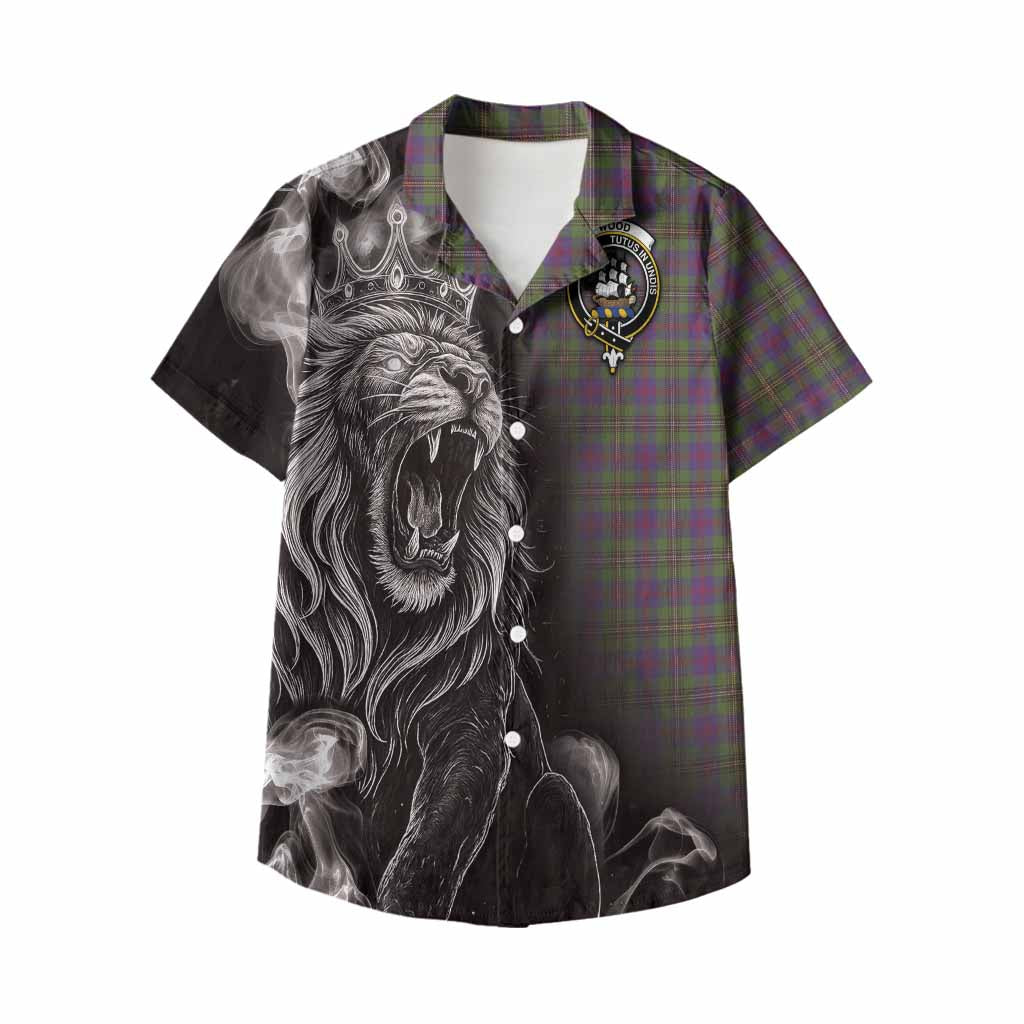 Wood Tartan Kid Hawaiian Shirt Roaring Lion Heritage