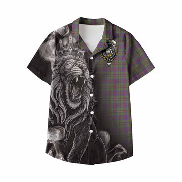 Wood Tartan Kid Hawaiian Shirt Roaring Lion Heritage