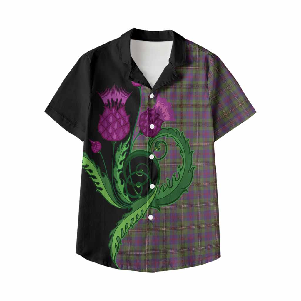 Wood Tartan Kid Hawaiian Shirt Traditional Scottish Thistle
