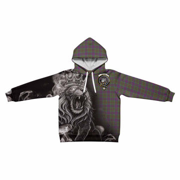 Wood Tartan Kid Hoodie Roaring Lion Heritage