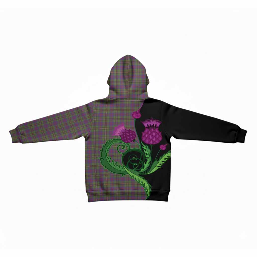 Wood Tartan Kid Hoodie Traditional Scottish Thistle
