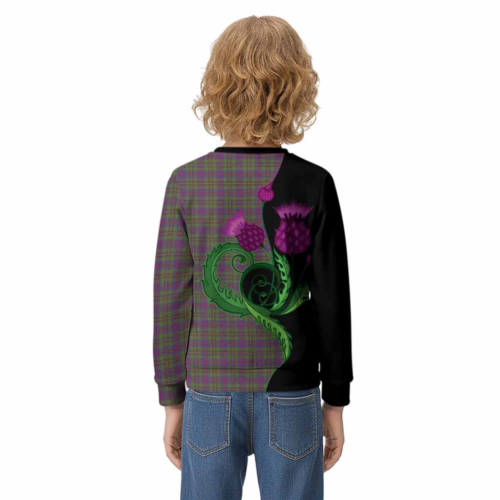 Wood Tartan Kid Knitted Sweatshirt Traditional Scottish Thistle