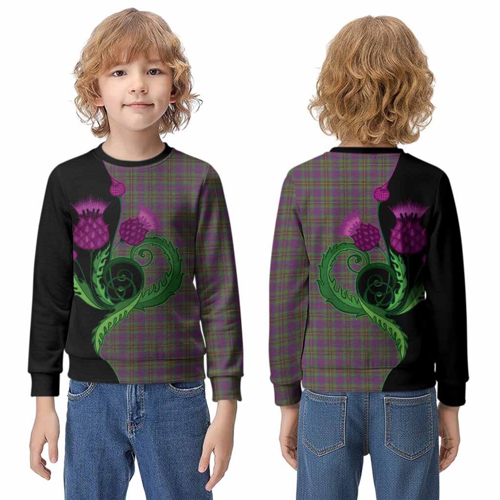 Wood Tartan Kid Knitted Sweatshirt Traditional Scottish Thistle
