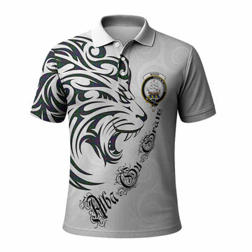 Wood Tartan Lion Roar Polo Shirt Alba Gu Brath with Celtic Motifs