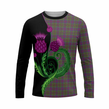 Wood Tartan Long Sleeve T-Shirt Traditional Scottish Thistle
