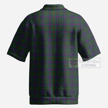 Wood Tartan Men’s Polo Sweater Top with Family Crest