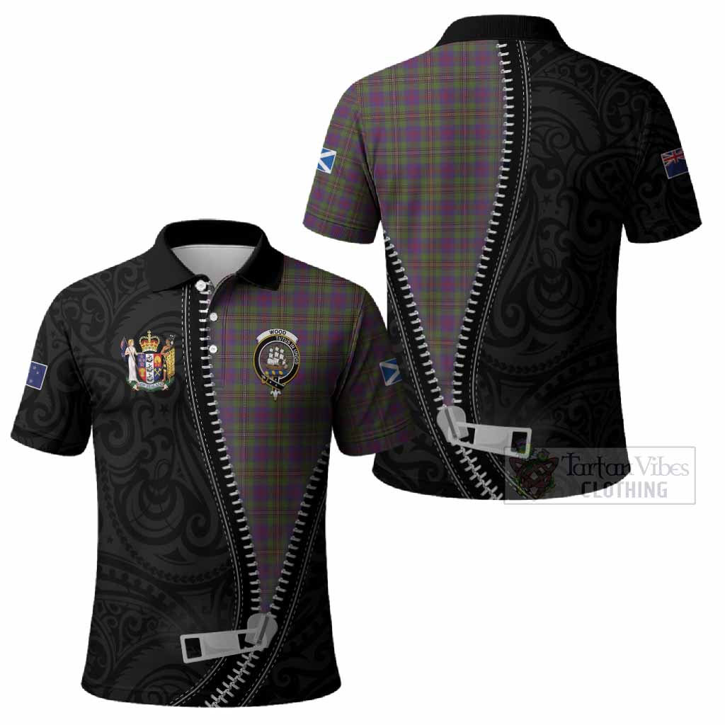 Wood Tartan Polo Shirt New Zealand Pattern Unique Zipper Stylized