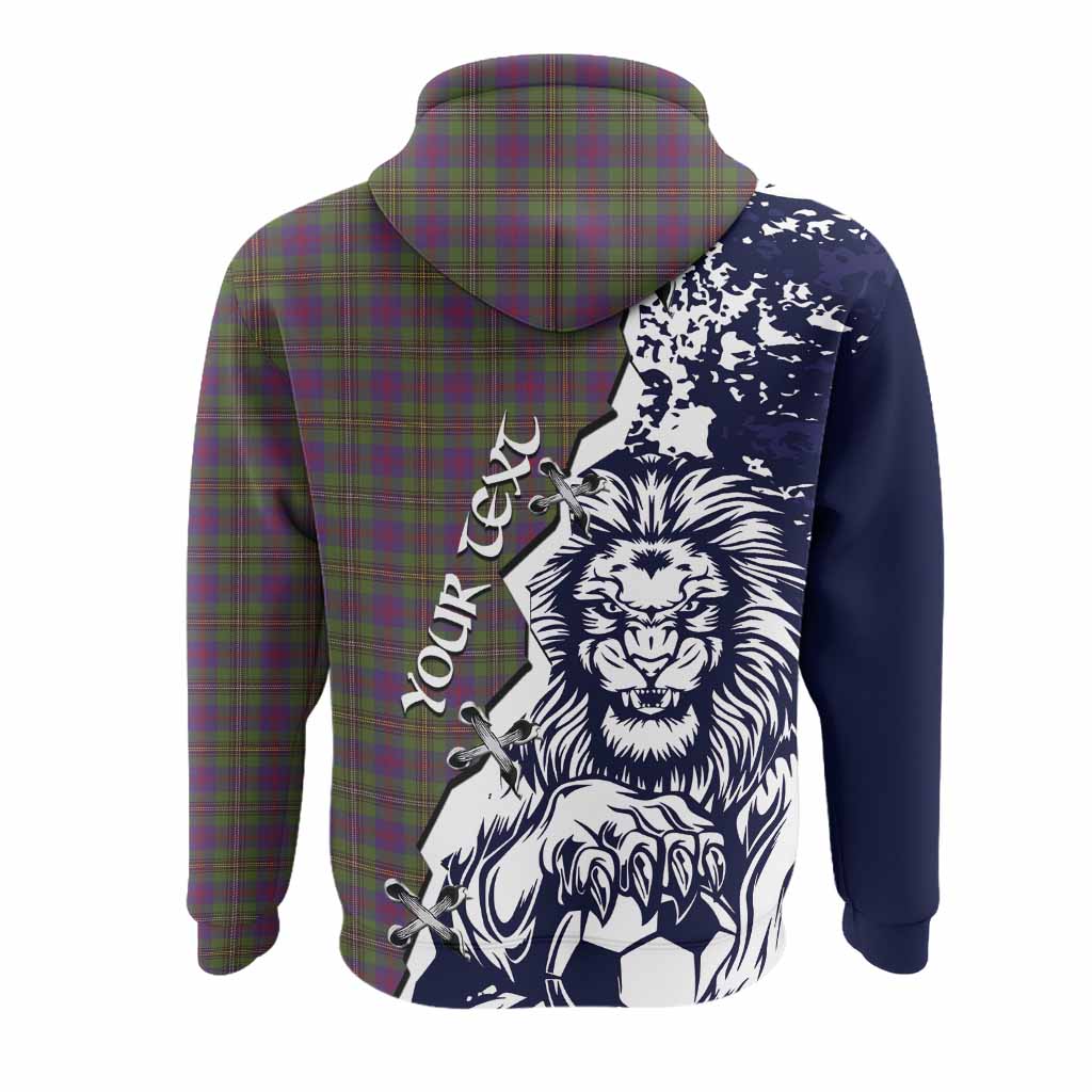 Wood Tartan Scottish Hoodie Angry Lion With Soccer Ball Style