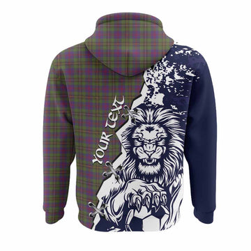 Wood Tartan Scottish Hoodie Angry Lion With Soccer Ball Style