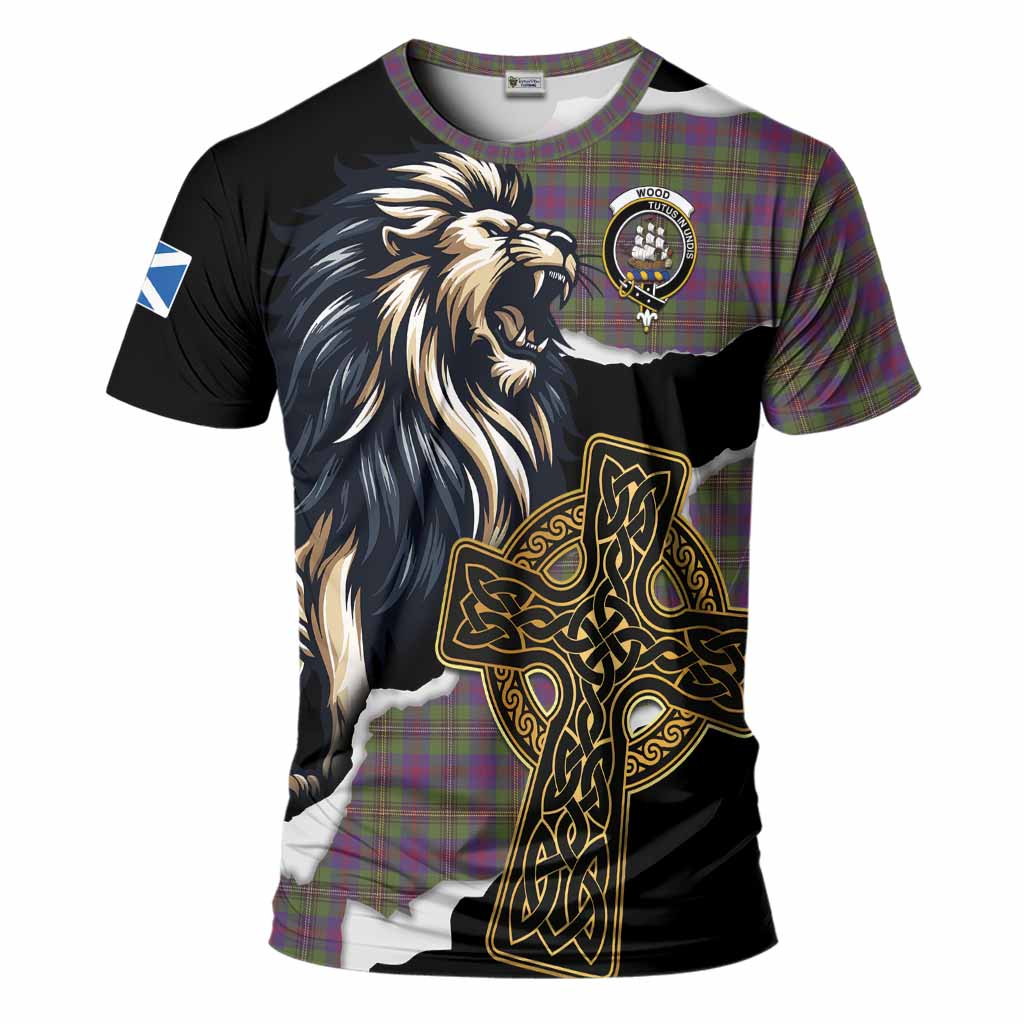 Wood Tartan Scottish T-Shirt Lion Celtic Heritage