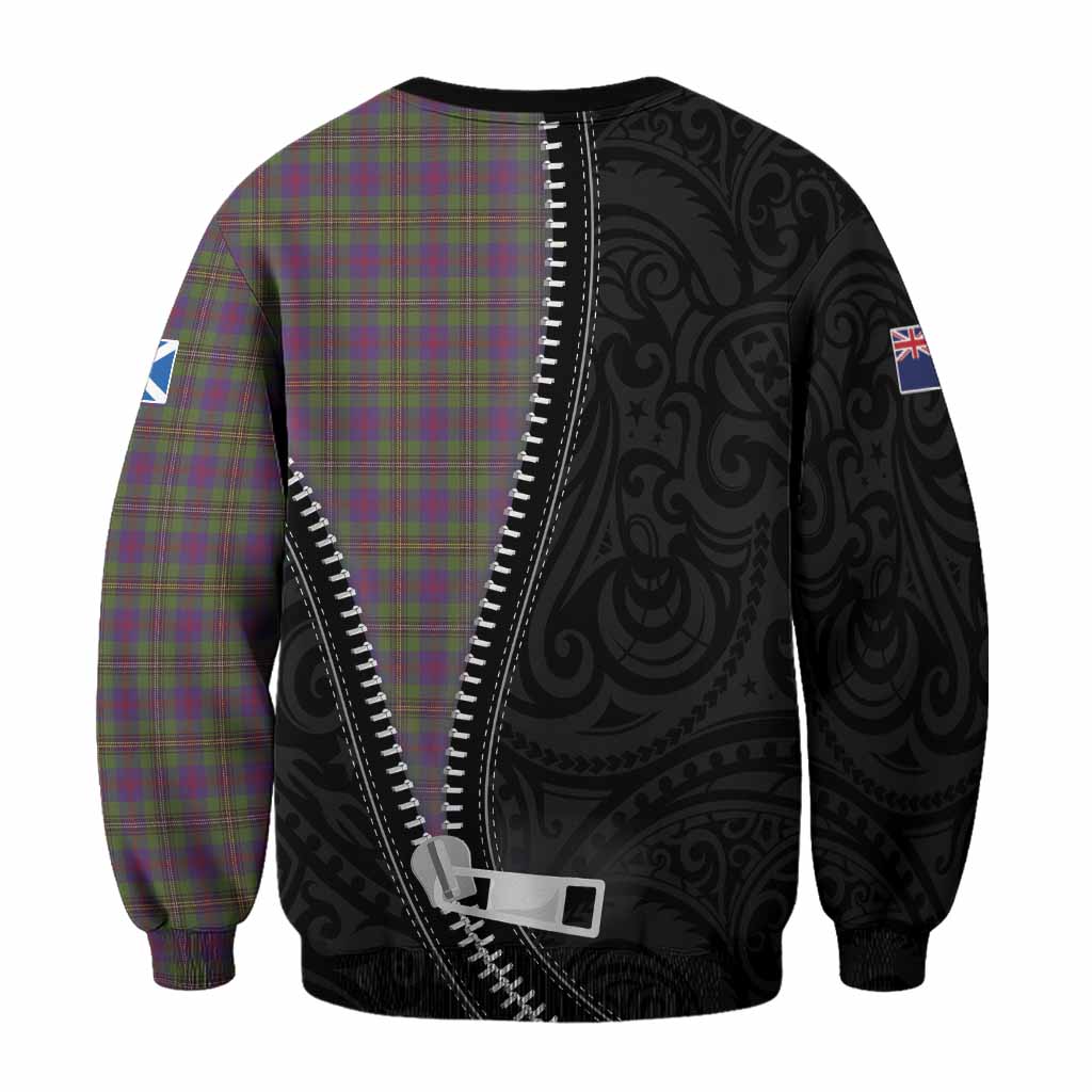 Wood Tartan Sweatshirt New Zealand Pattern Unique Zipper Stylized