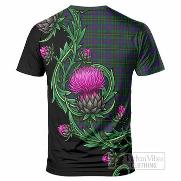 Wood Tartan T-Shirt Resilient Scottish Thistle