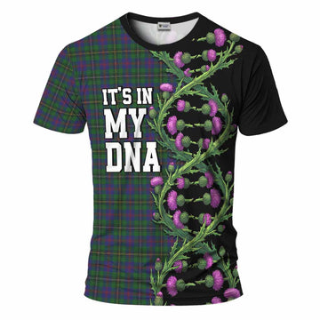 Wood Tartan T-Shirt Scottish Identity Thistle Flower DNA Strand Art