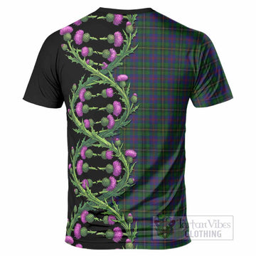 Wood Tartan T-Shirt Scottish Identity Thistle Flower DNA Strand Art