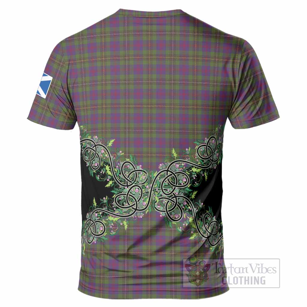 Wood Tartan T-Shirt Thistle Scottish Spirit