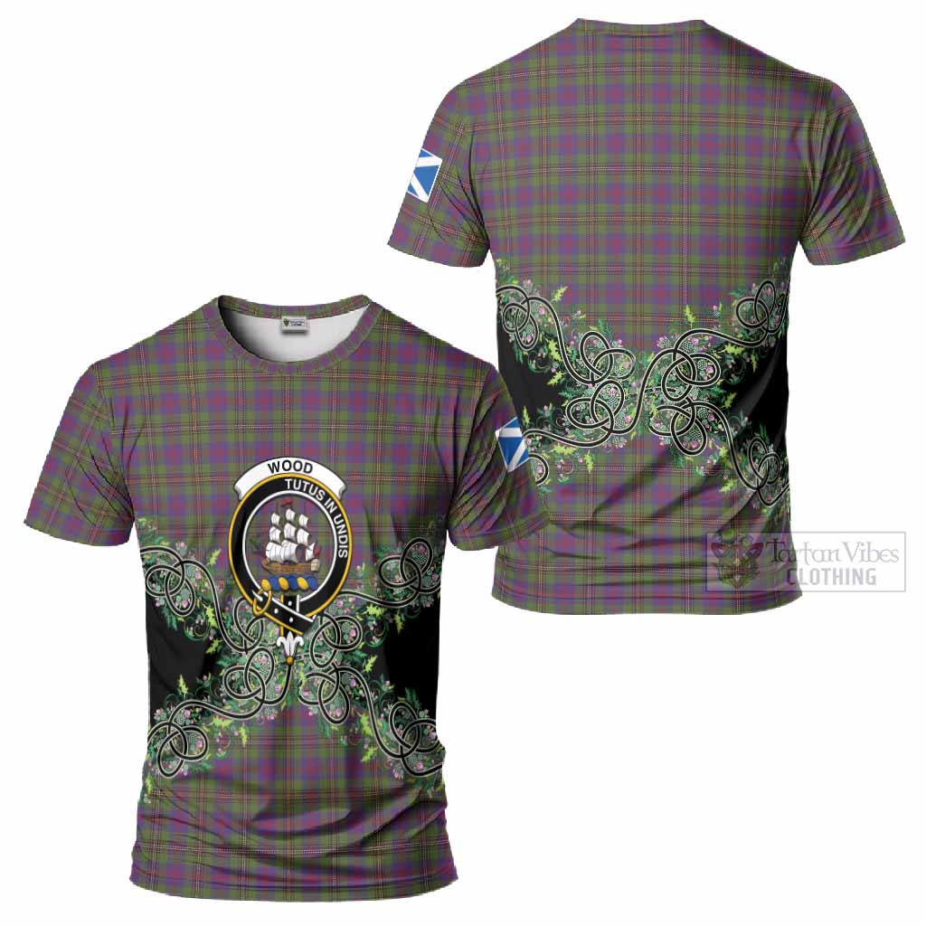 Wood Tartan T-Shirt Thistle Scottish Spirit
