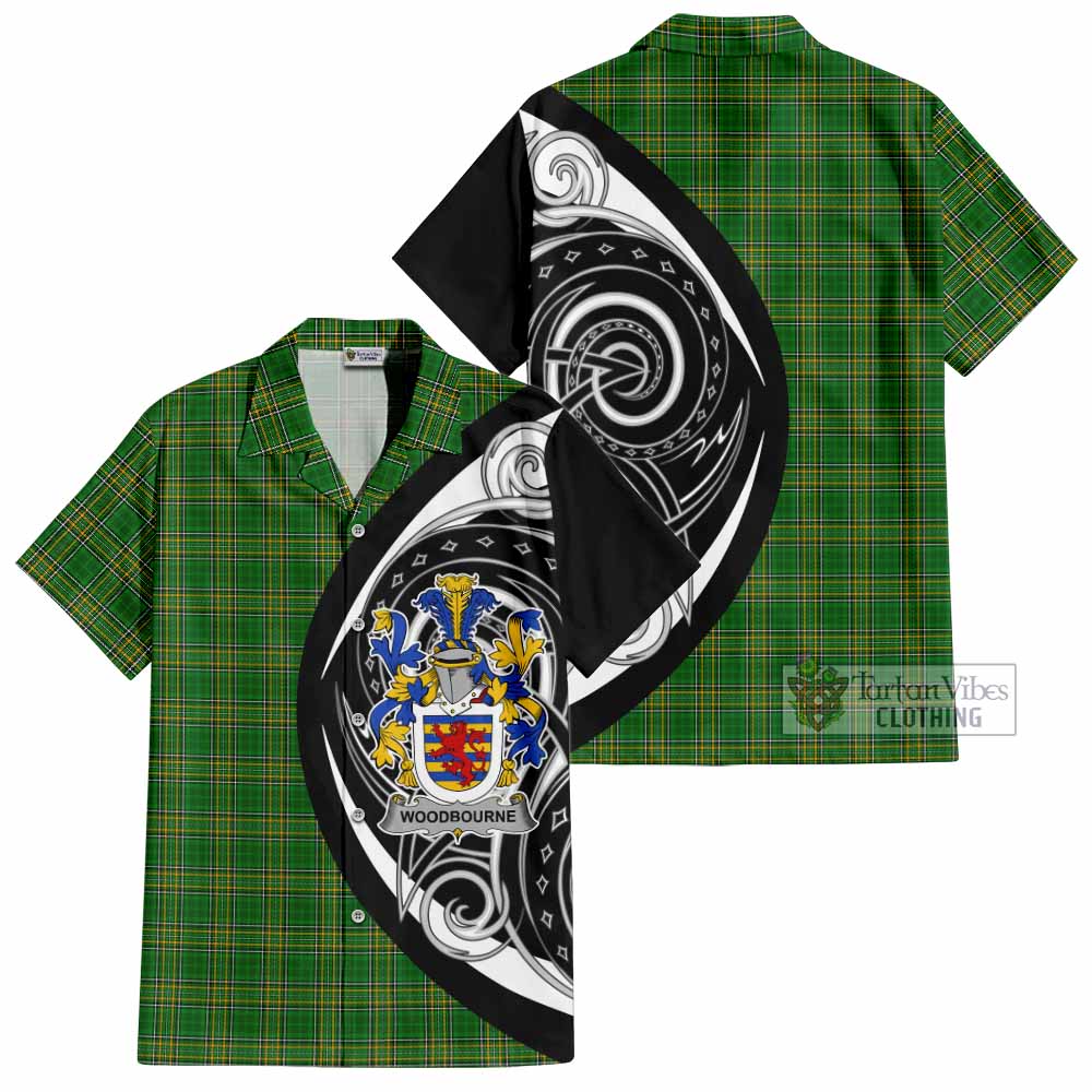 Tartan Vibes Clothing Woodbourne Irish Clan Short Sleeve Button Shirt Celtic Circle Style