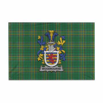 Woodbourne Irish Clan Tartan House Flag with Coat of Arms