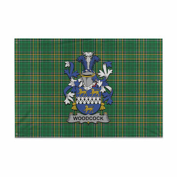 Tartan Vibes Clothing Woodcock Irish Clan Tartan House Flag with Coat of Arms