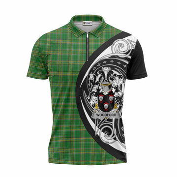 Woodford Irish Clan Zipper Polo Shirt Celtic Circle Style