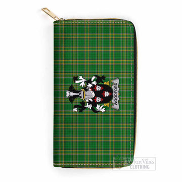 Woodford Irish Clan Tartan Women's Leather Wallet with Coat of Arms