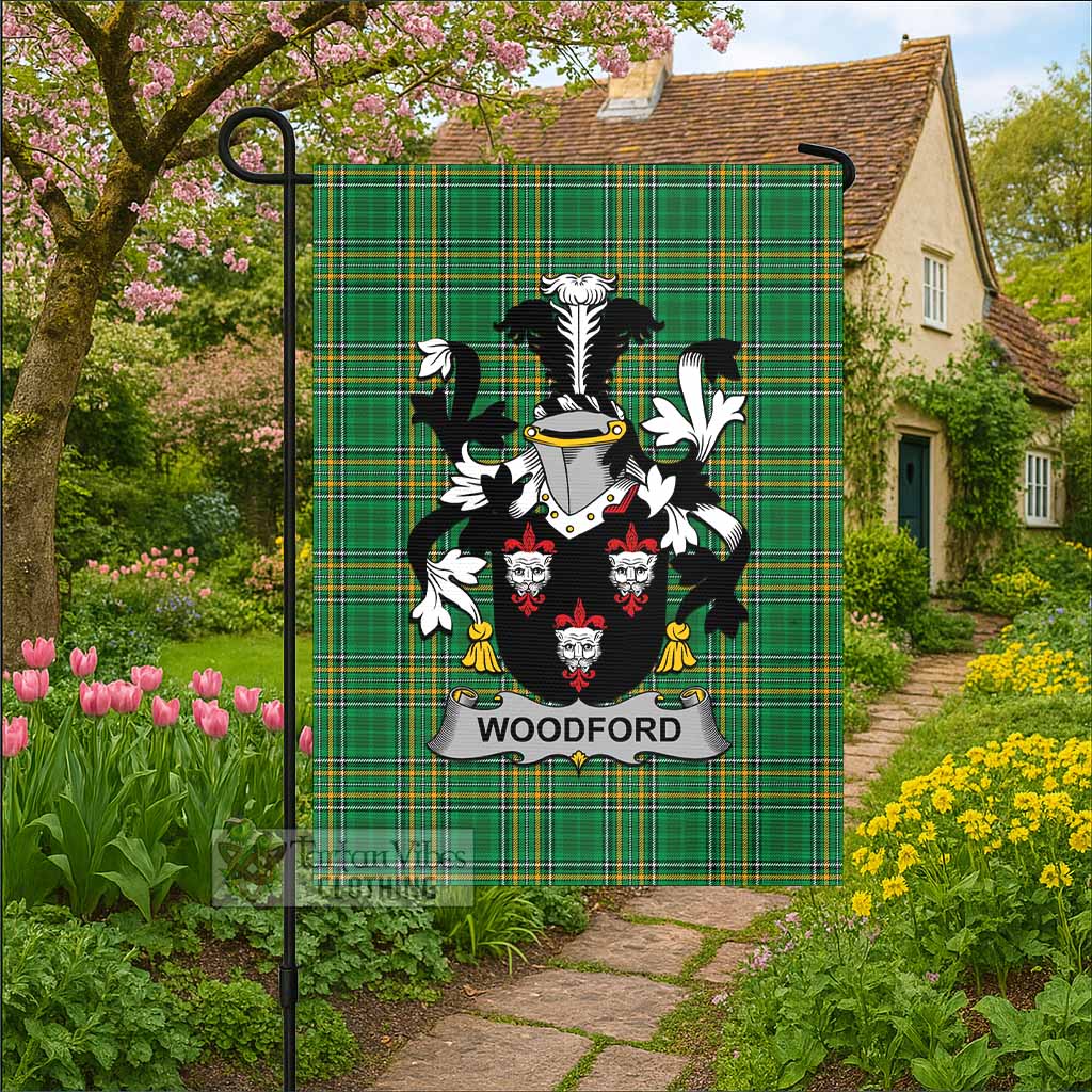 Woodford Irish Clan Tartan Flag with Coat of Arms