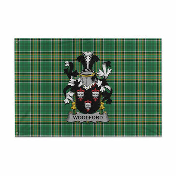 Woodford Irish Clan Tartan House Flag with Coat of Arms