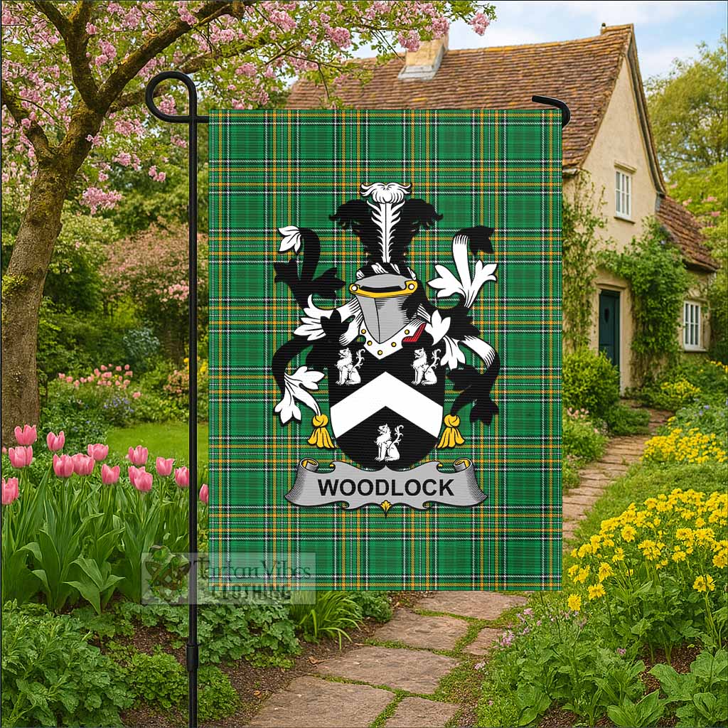 Woodlock Irish Clan Tartan Flag with Coat of Arms