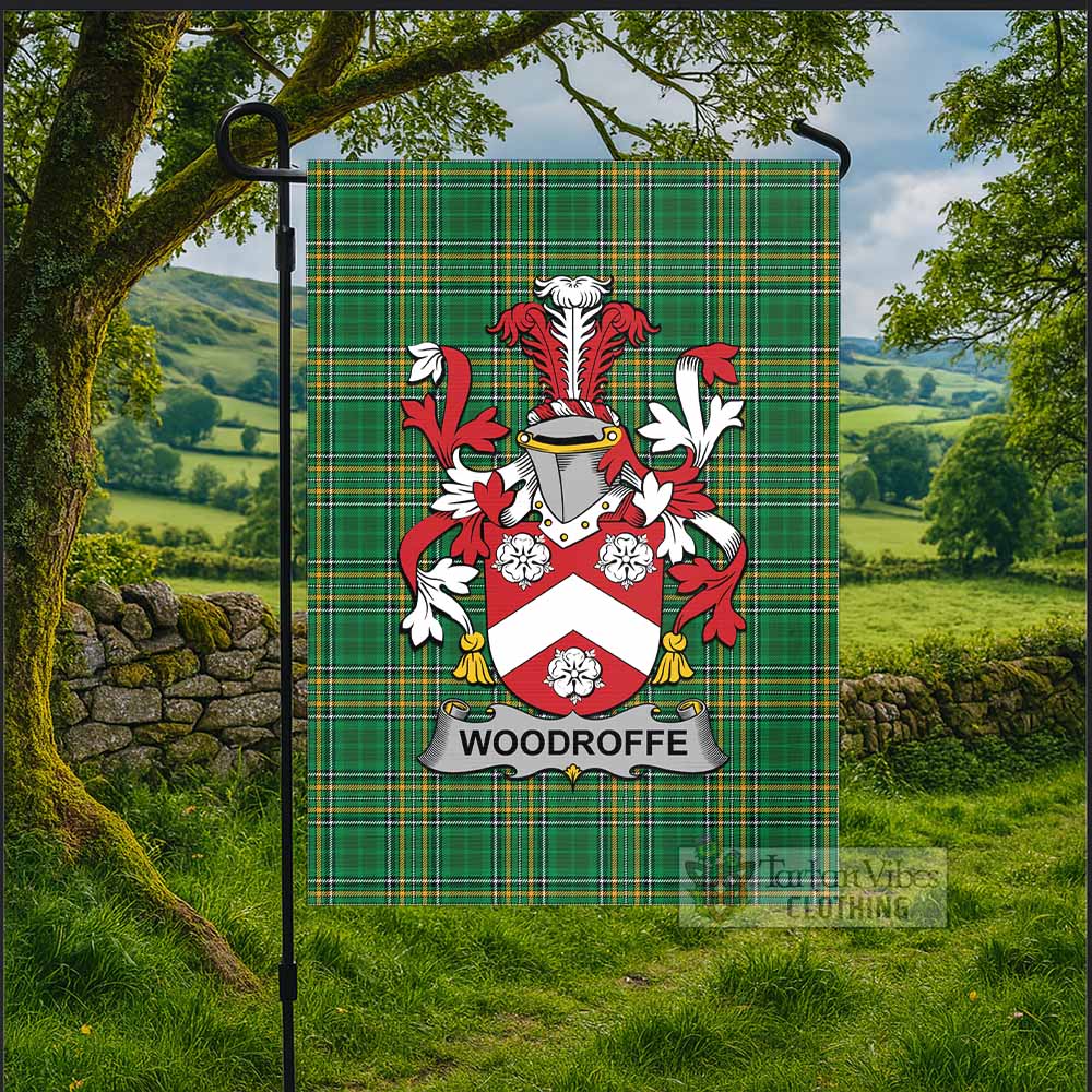 Woodroffe Irish Clan Tartan Flag with Coat of Arms