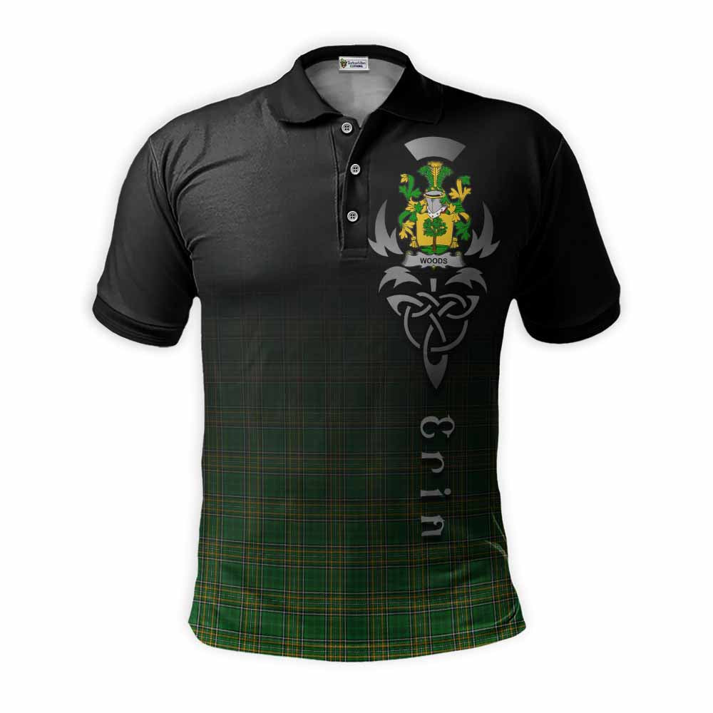 Tartan Vibes Clothing Woods Irish Clan Polo Shirt with Coat of Arms Erin Go Bragh Celtic Inspired