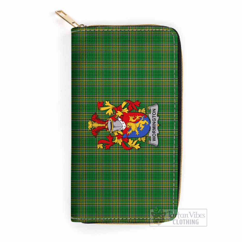 Tartan Vibes Clothing Wormington Irish Clan Tartan Women's Leather Wallet with Coat of Arms