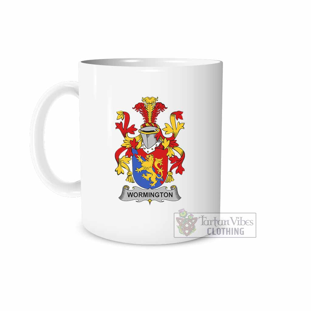 Wormington Irish Clan Coat of Arms Ceramic Mug White - 2D-tartanvibesclothing