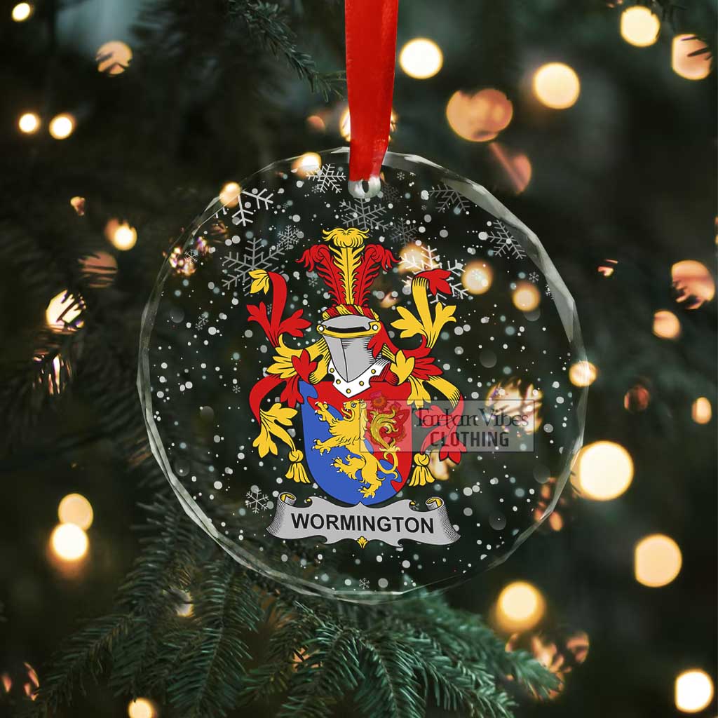 Wormington Irish Clan Christmas Glass Ornament with Coat of Arms - 2D-tartanvibesclothing